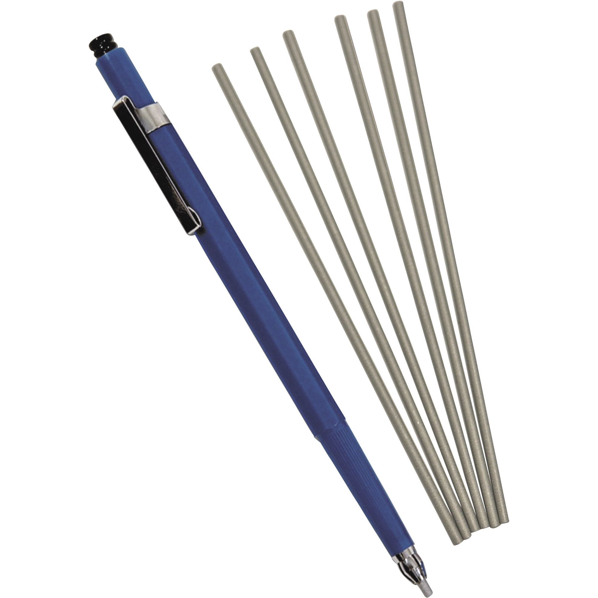 Hobart Silver Streak Round Lead Marker, Silver, 1/8in. Round Lead, Includes 6 Refills, Model# 770091